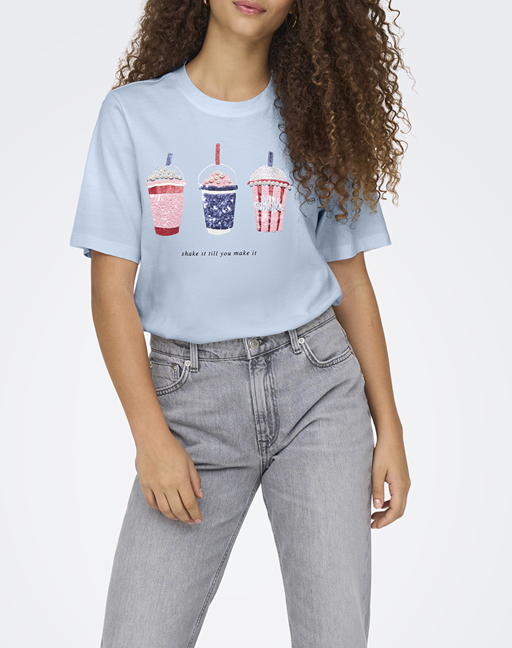 ONLY ONLBURST S/S POPCORN TOP BOX JRS 15343431-Soft ChambrayShakeittillyoumakeit LightBlue