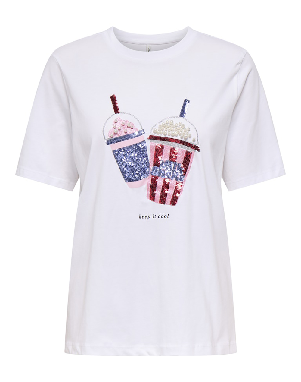 Only Onlburst S Popcorn Top Box Jrs 15343431-Bright Whitekeepitcool White Γυναικεία ρούχα μπλούζες Τ-Shirt Politikos Shop Πολιτικός