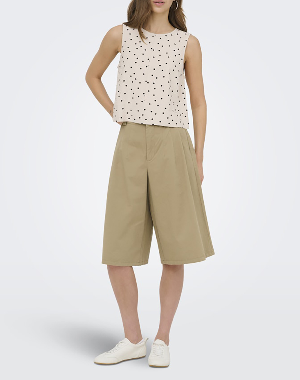 Only Onldorsi Aris Sl Loose Top Wvn Cc 15364286-Pumice Stonedotpoint Biege Γυναικεία ρούχα μπλούζες Τοπ Κορμακια Politikos Shop Πολιτικός