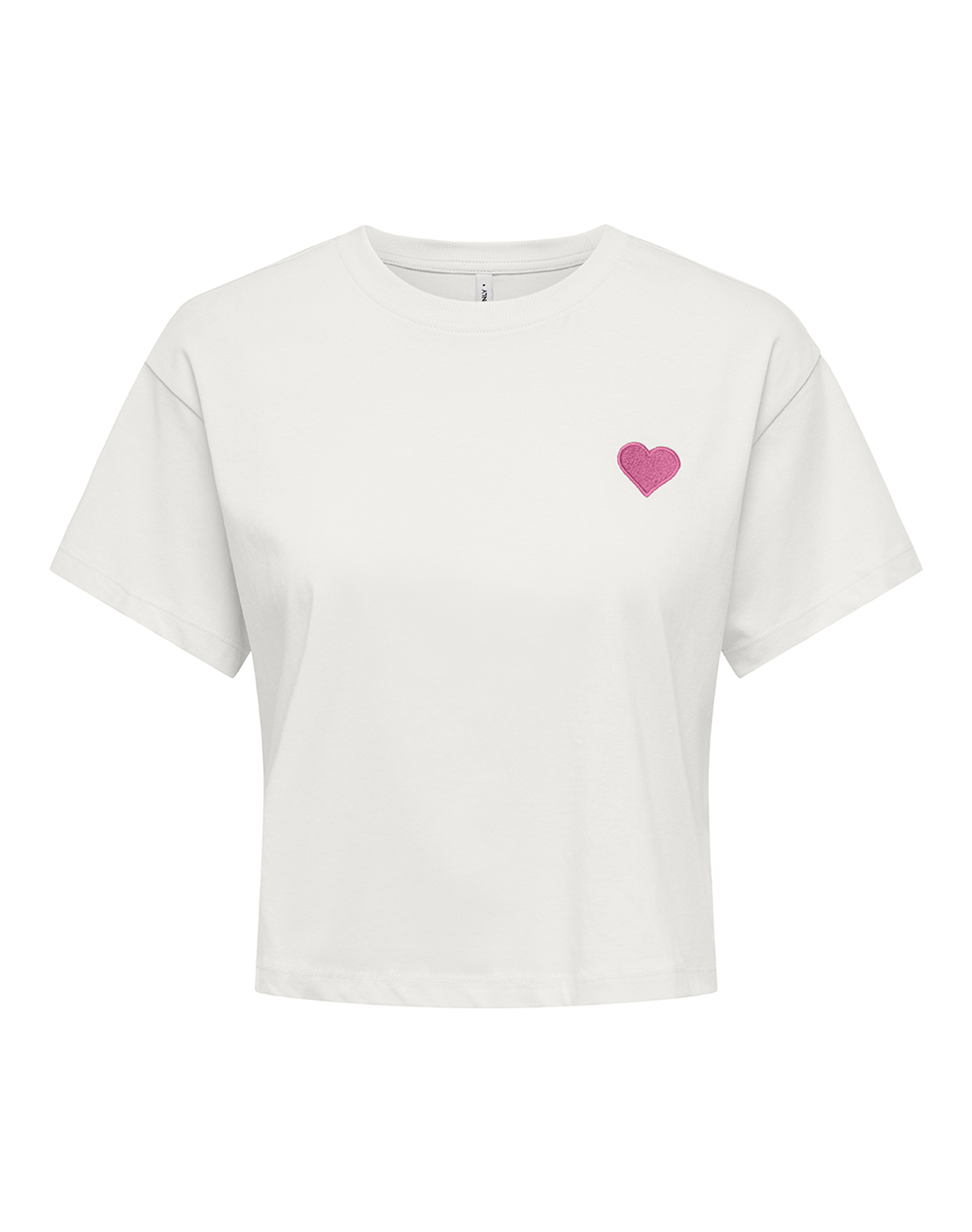 ONLY ONLBRIANNA S/S O-NECK TOP BOX JRS 15371982-Cloud DancerWild orchid heart White