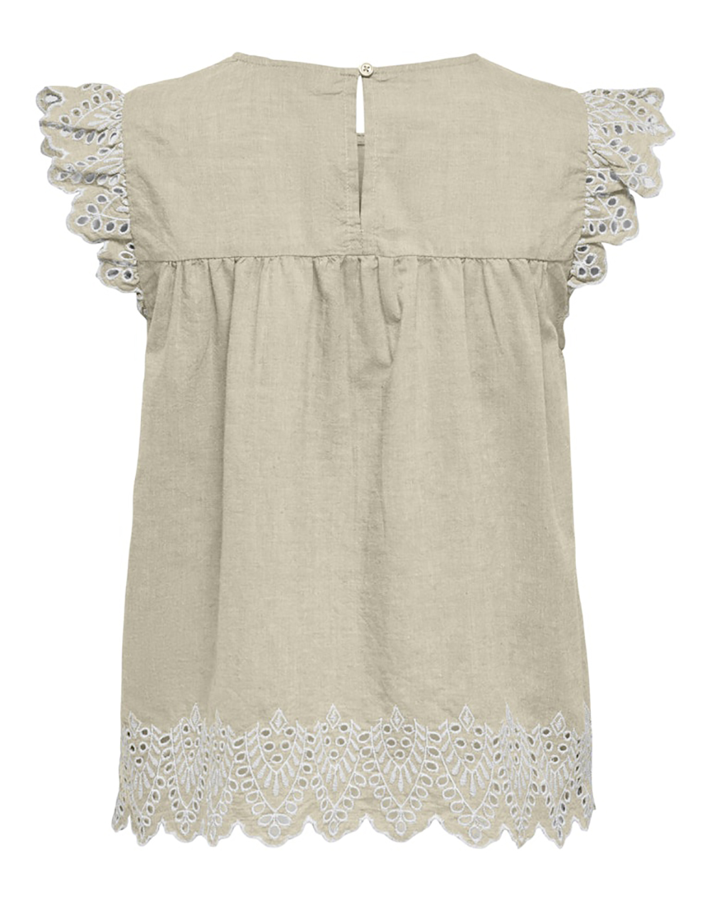 ONLY ONLY ONLTULUM EMB S/S TOP WVN 15367431-Olive GrayBRIGHT WHITE EMB Olive - 2