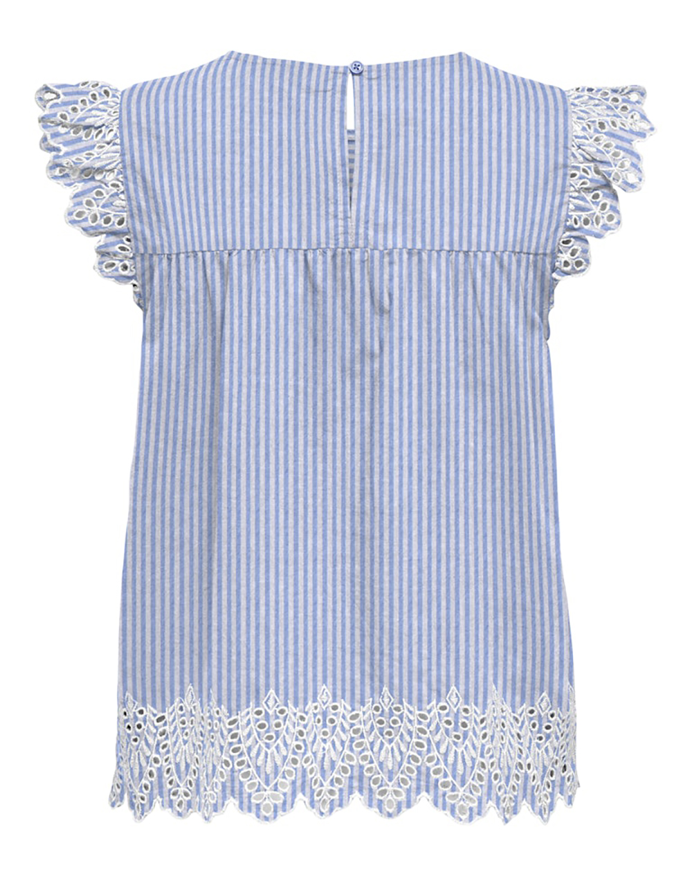 ONLY ONLY ONLTULUM EMB S/S TOP WVN 15367431-SerenityBRIGHT WHITE SkyBlue - 2
