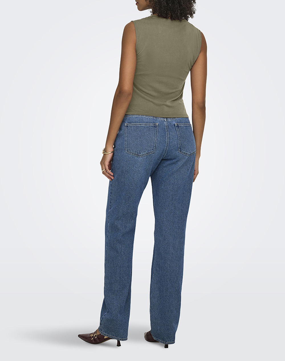 ONLY ONLY ONLHANNAH S/L WATERFALL TOP JRS 15371575-Mermaid Olive - 2