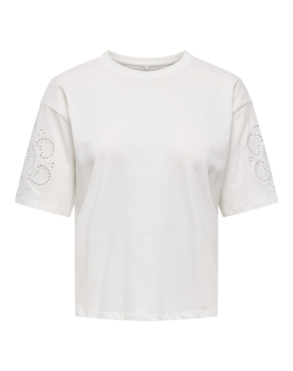 ONLY ONLTALLY S/S ROUND NECK BOX TOP JRS 15375859-Cloud DancerCircle lia OffWhite