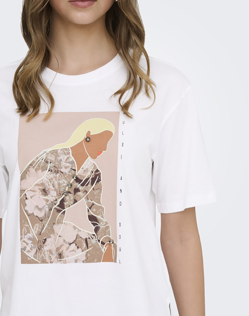 Only Onlsusan S Print Top Box Jrs 15372179-Bright Whitesusan Pulse Offwhite Γυναικεία ρούχα μπλούζες Τ-Shirt Politikos Shop Πολιτικός