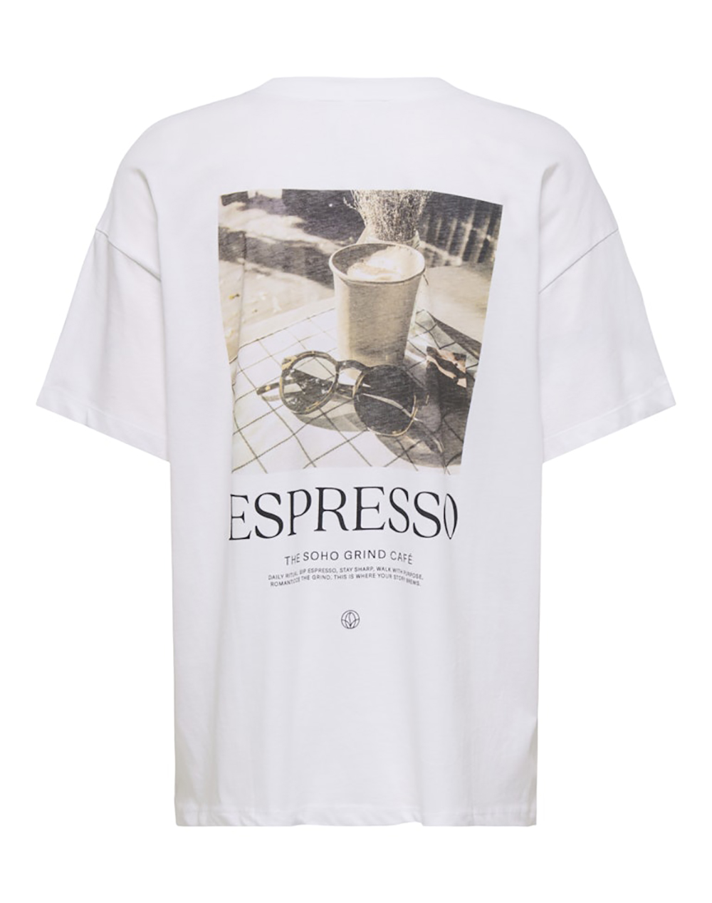 ONLY ONLY ONLVIVVI S/S LOVELY TOP JRS 15346761-Bright WhiteEspresso exotic roots White - 2