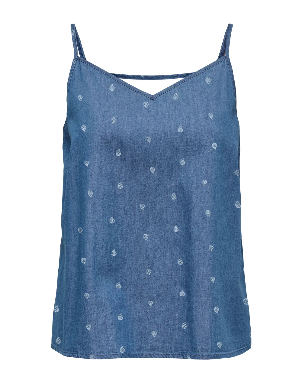 ONLY ONLNOVA AZURE SINGLET WVN 15370334-Medium Blue DenimPaisley JeanBlue