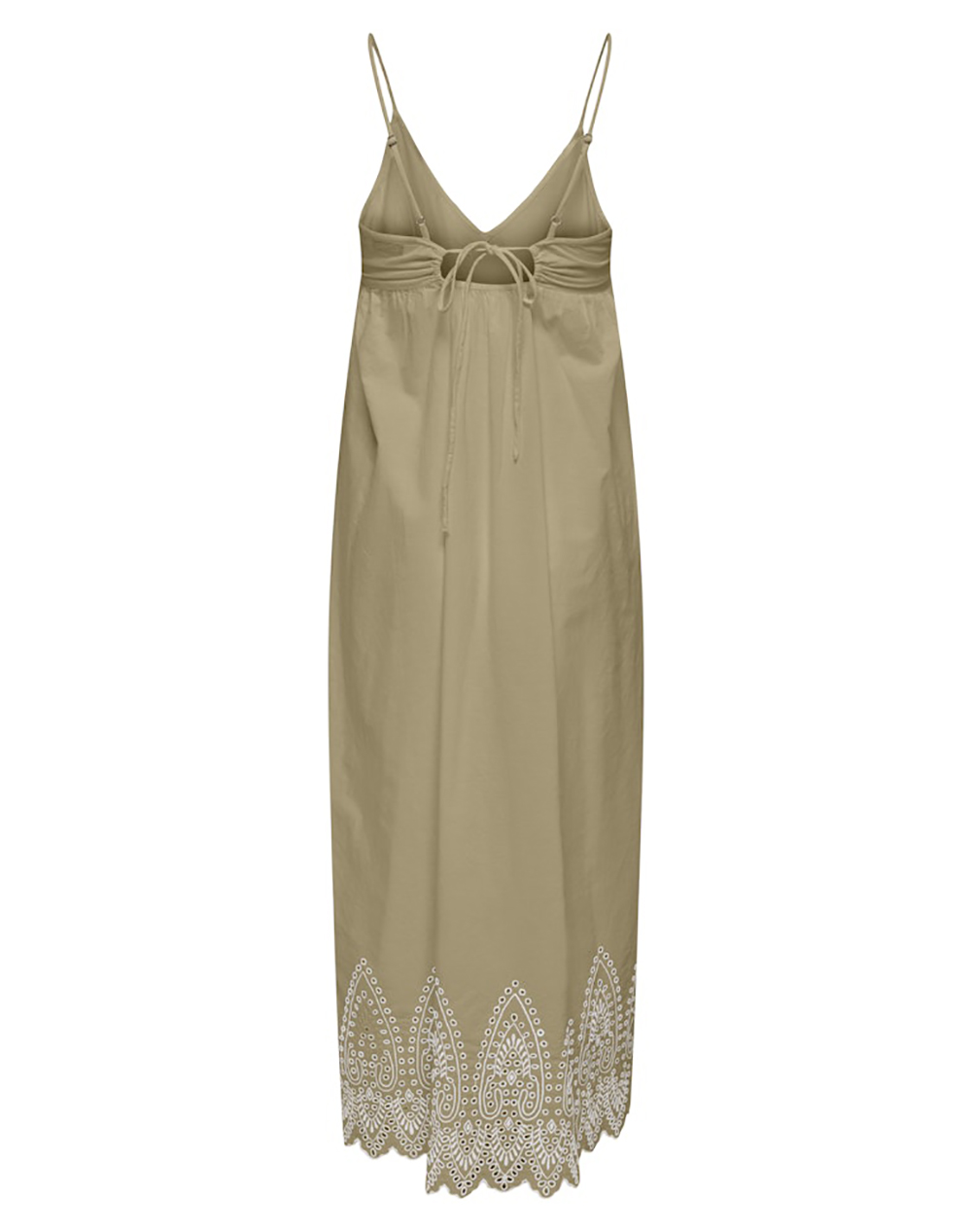 ONLY ONLY ONLTULUM EMB LONG STRAP DRESS WVN 15369128-Olive GrayBRIGHT WHITE EMB Olive - 2