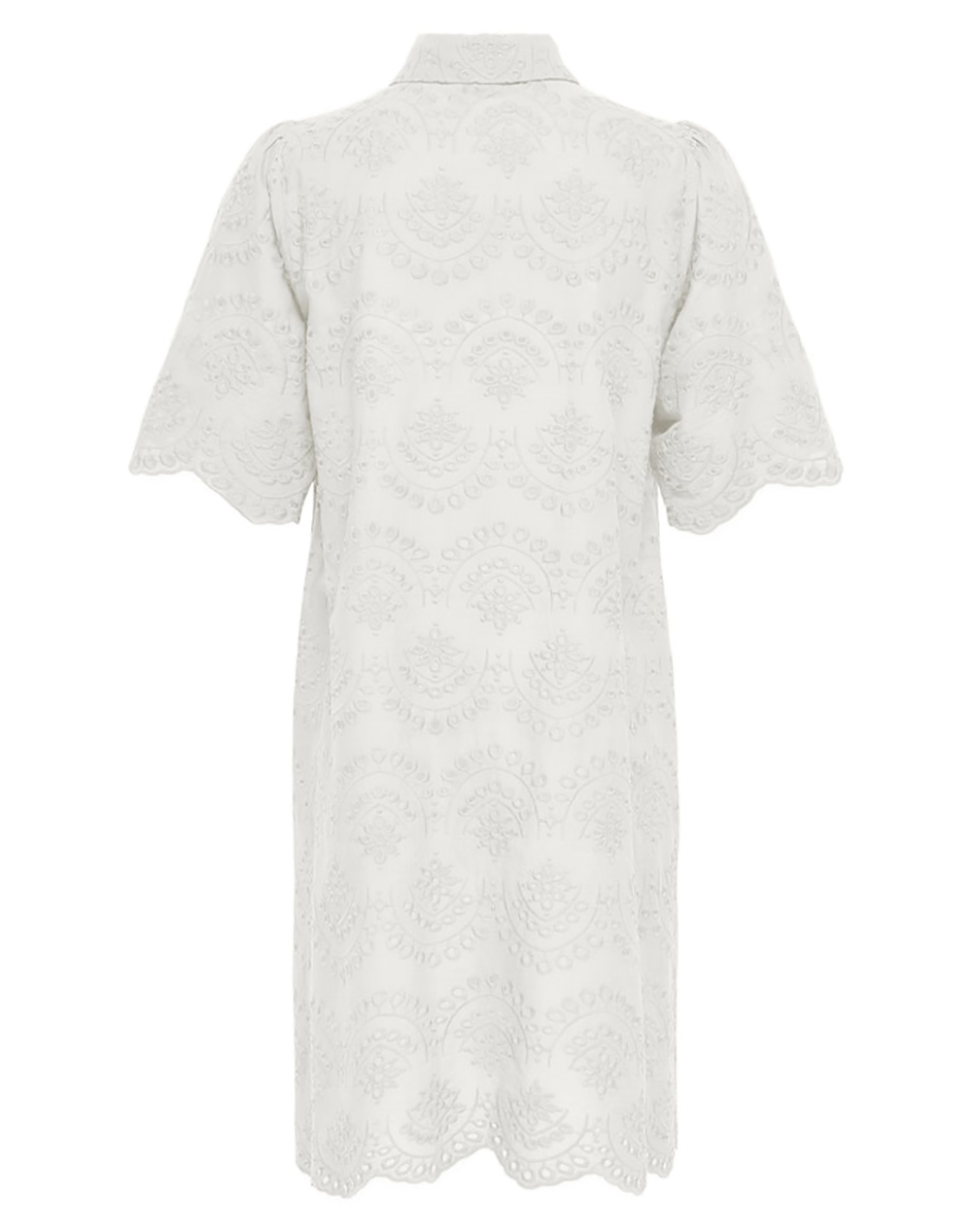 ONLY ONLY ONLVALAIS SS EMB. DRESS WVN FR 15378022-Cloud Dancer White - 2