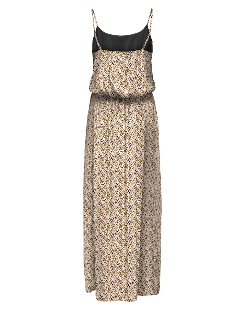 ONLY ONLNOVA LIFE VIS STRAP MAXI DRESS WVN 15222217-Dull Gold716 Abstract zigzag SandyBrown