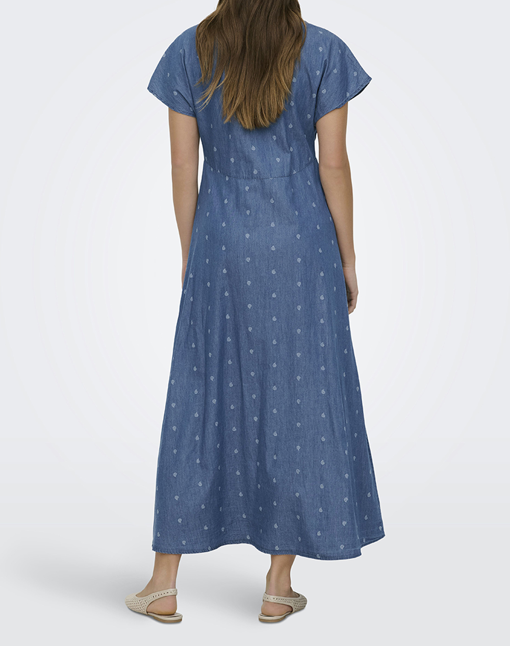 ONLY ONLY ONLNOVA AZURE LONG DRESS WVN 15370341-Medium Blue DenimPaisley Blue - 2