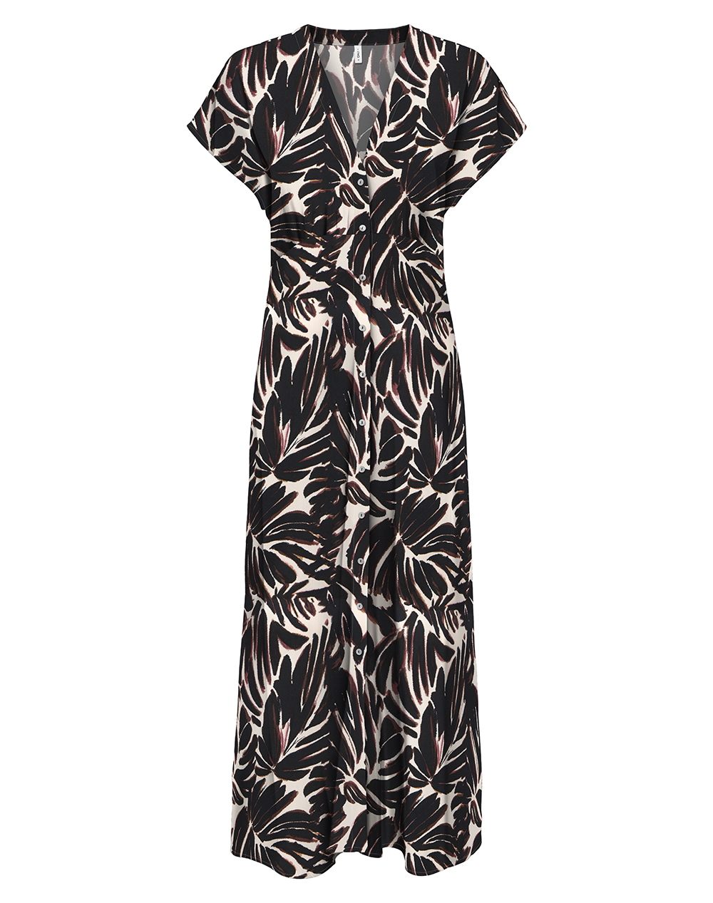 Only Onlnova Life Vis Mollie Long Dress Wvn 15317842-Black719 Monstera Multi Γυναικεία ρούχα φορέματα Politikos Shop Πολιτικός