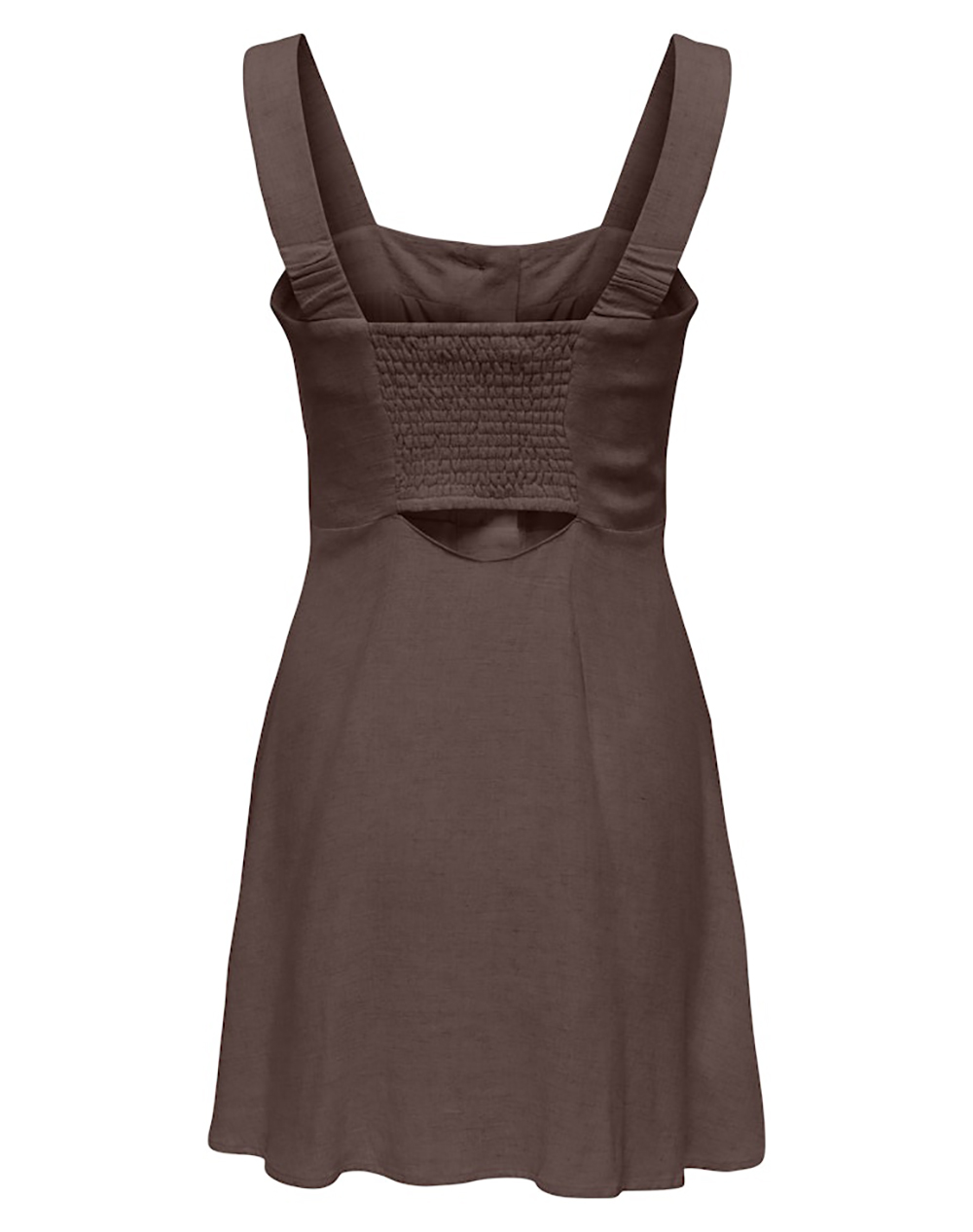 ONLY ONLY ONLSIESTA LINEN BL SHORT STRAP DRESS PNT 15370390-Shopping Bag Chocolate - 2
