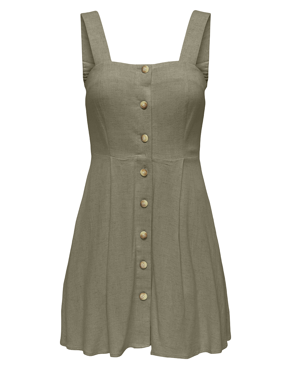 ONLY ONLSIESTA LINEN BL SHORT STRAP DRESS PNT 15370390-Mermaid Khaki