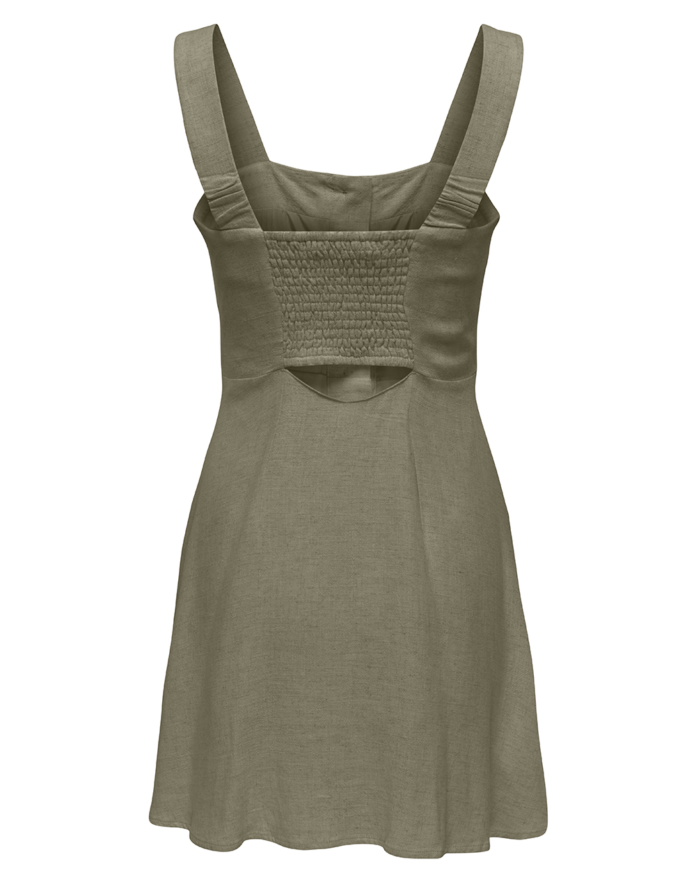 ONLY ONLY ONLSIESTA LINEN BL SHORT STRAP DRESS PNT 15370390-Mermaid Khaki - 2