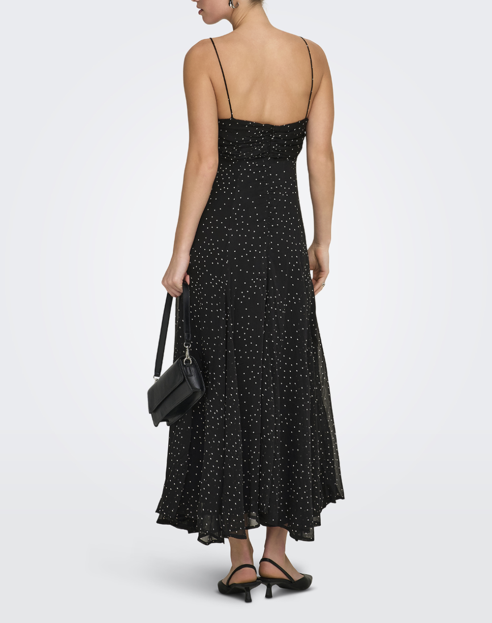 ONLY ONLY ONLELLE LONG STRAP DRESS WVN 15373473-BlackSMALL WHITE DOT Black - 2