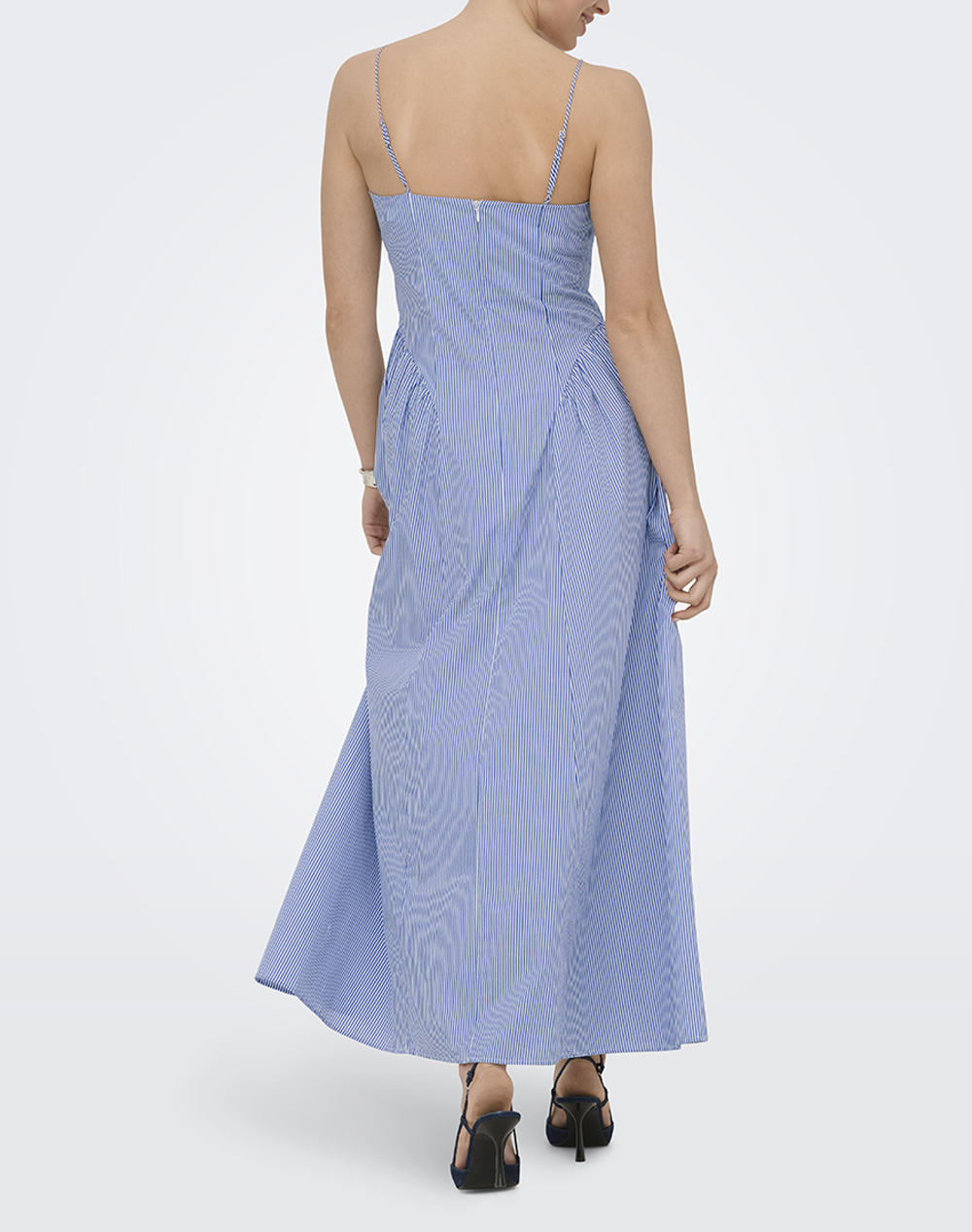 ONLY ONLY ONLTIARI STRAP HIP DRESS WVN 15371086-Surf the WebStripes:Bright White LightBlue - 2
