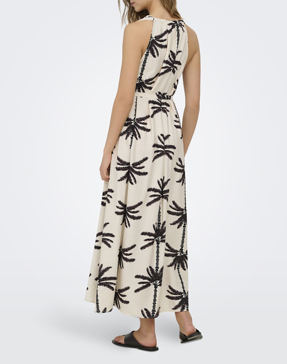 ONLY ONLY ONLPALIMA S/L LONG BELT DRESS WVN 15373949-Cloud DancerSTACKEDPALMS Multi - 2