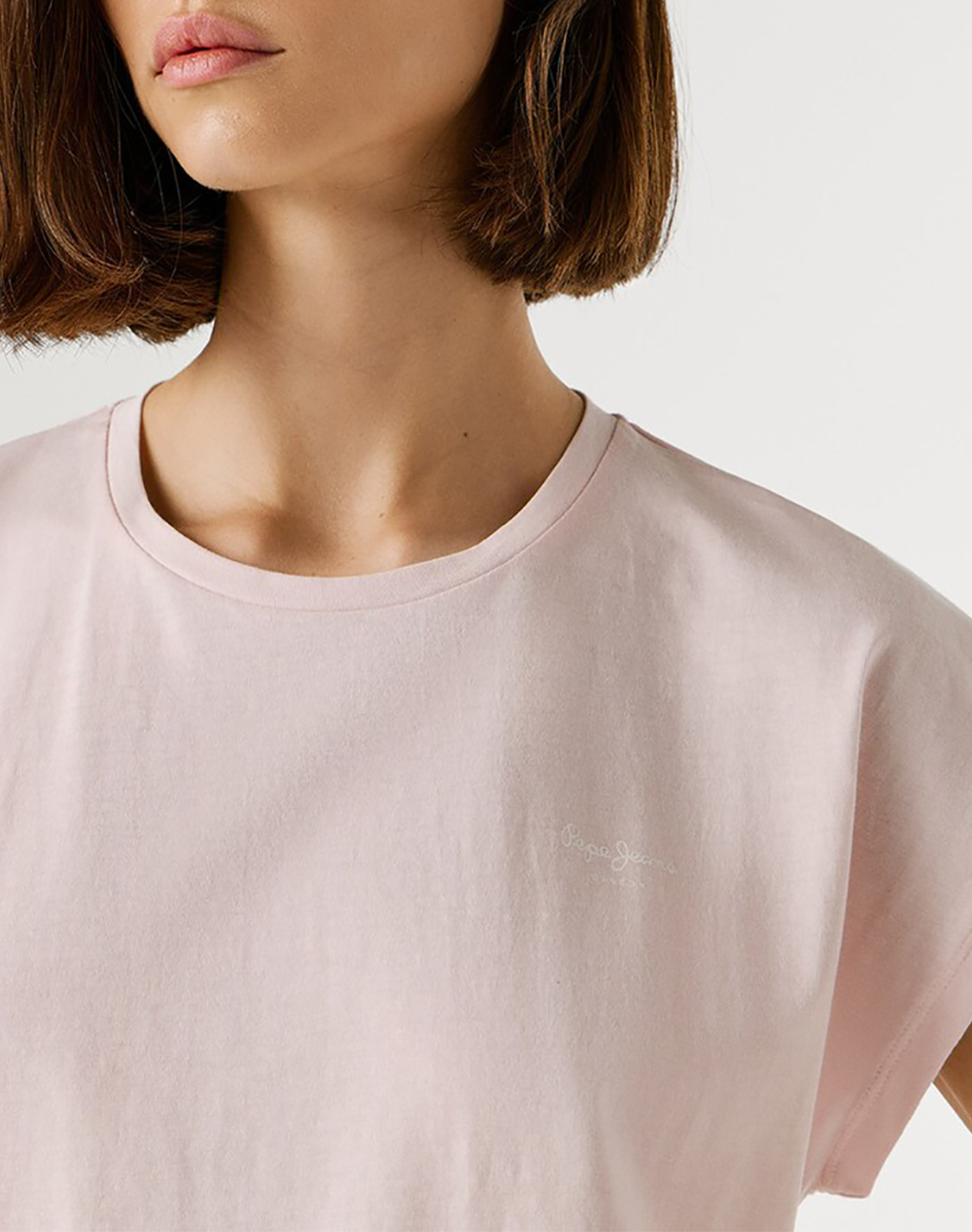 Pepe Jeans Essentials Bloom Μπλούζα Γυναικείο Pl504821-300 Pale Pink Lightpink Γυναικεία ρούχα μπλούζες Τ-Shirt Politikos Shop Πολιτικός