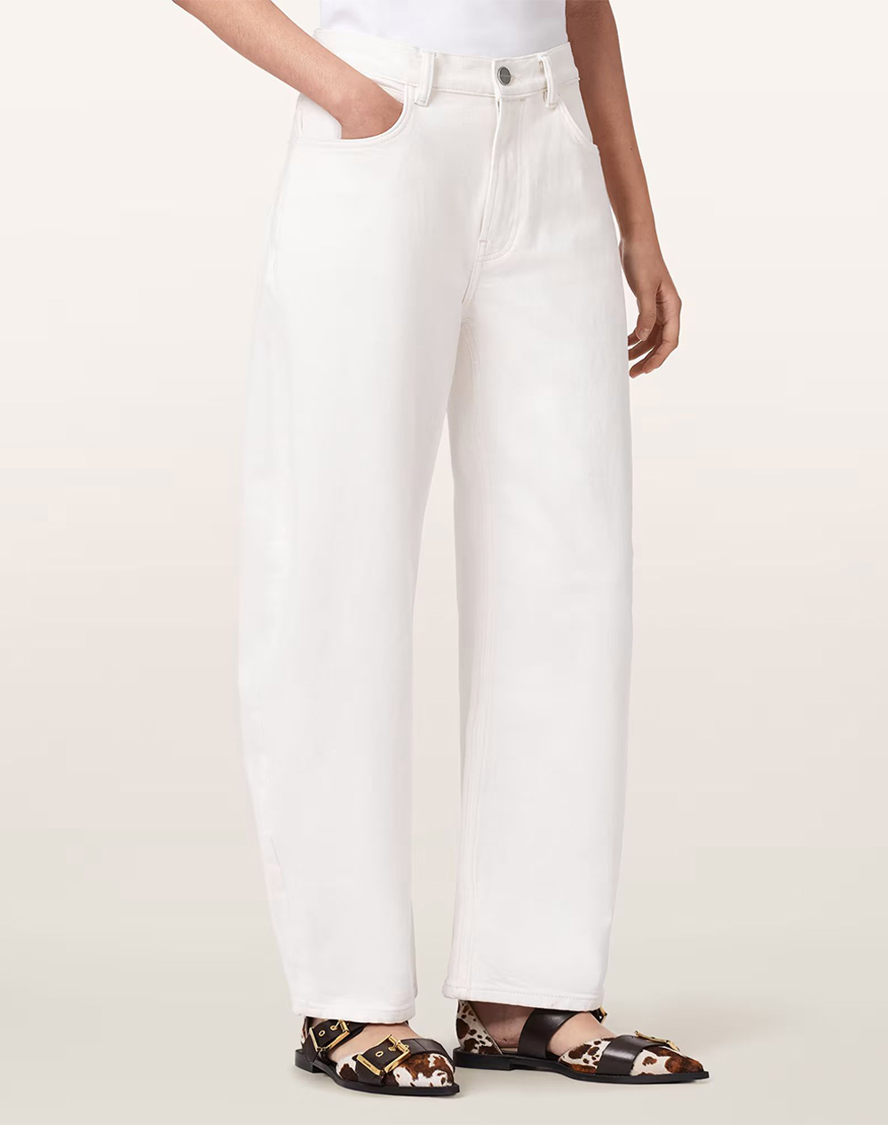 ALL SAINTS SADIE BARREL JEAN W016EE-ECRU WHITE OffWhite