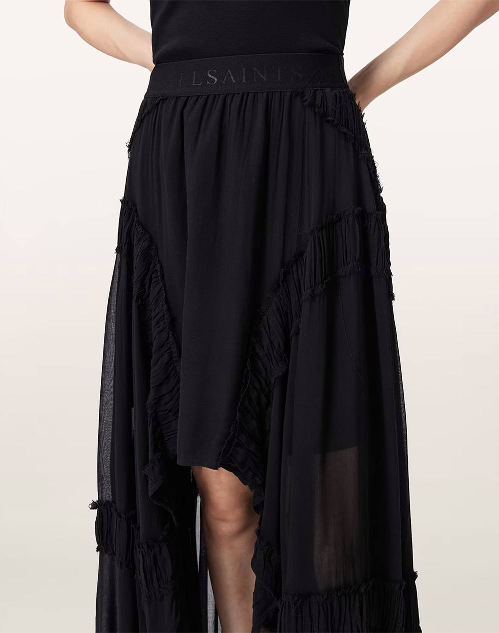 All Saints Dorina Skirt W102Re-Black Black Γυναικεία ρούχα φούστες Politikos Shop Πολιτικός