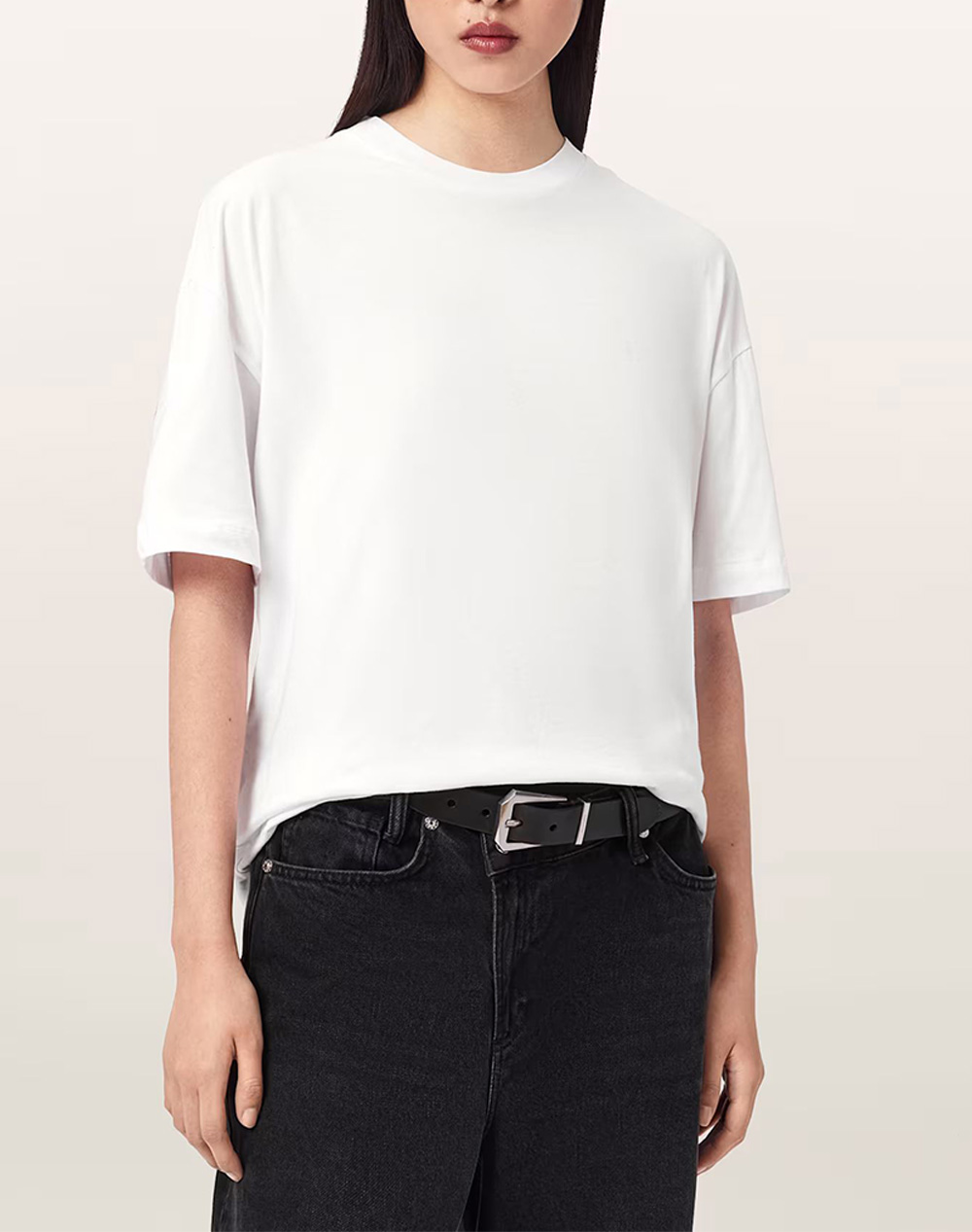 ALL SAINTS FUSE ETTA TEE W070JE-OPTIC WHITE White