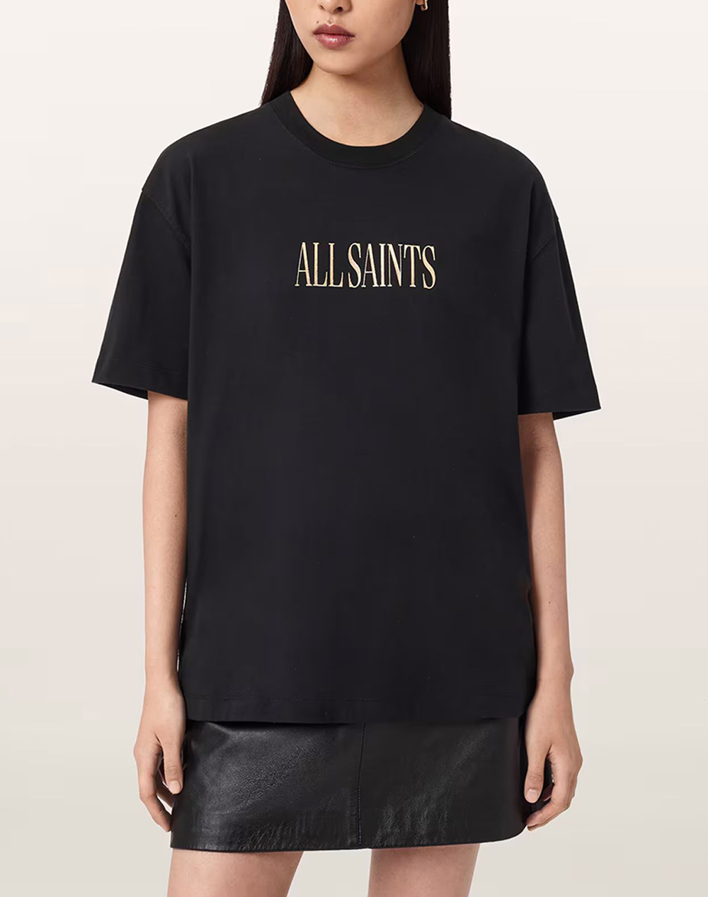 ALL SAINTS CORA ETTA TEE W033JE-BLACK Black