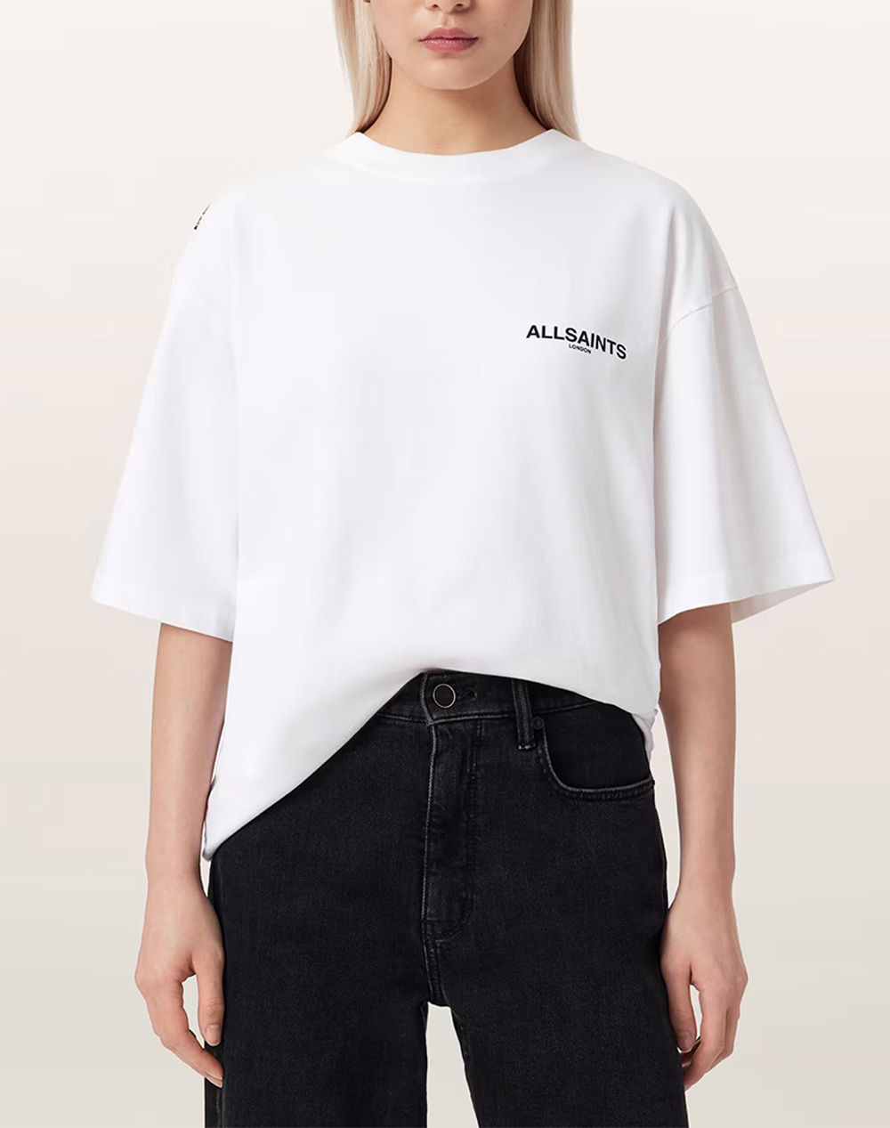 ALL SAINTS SWOOP AMELIE TEE W041JE-OPTIC WHITE White