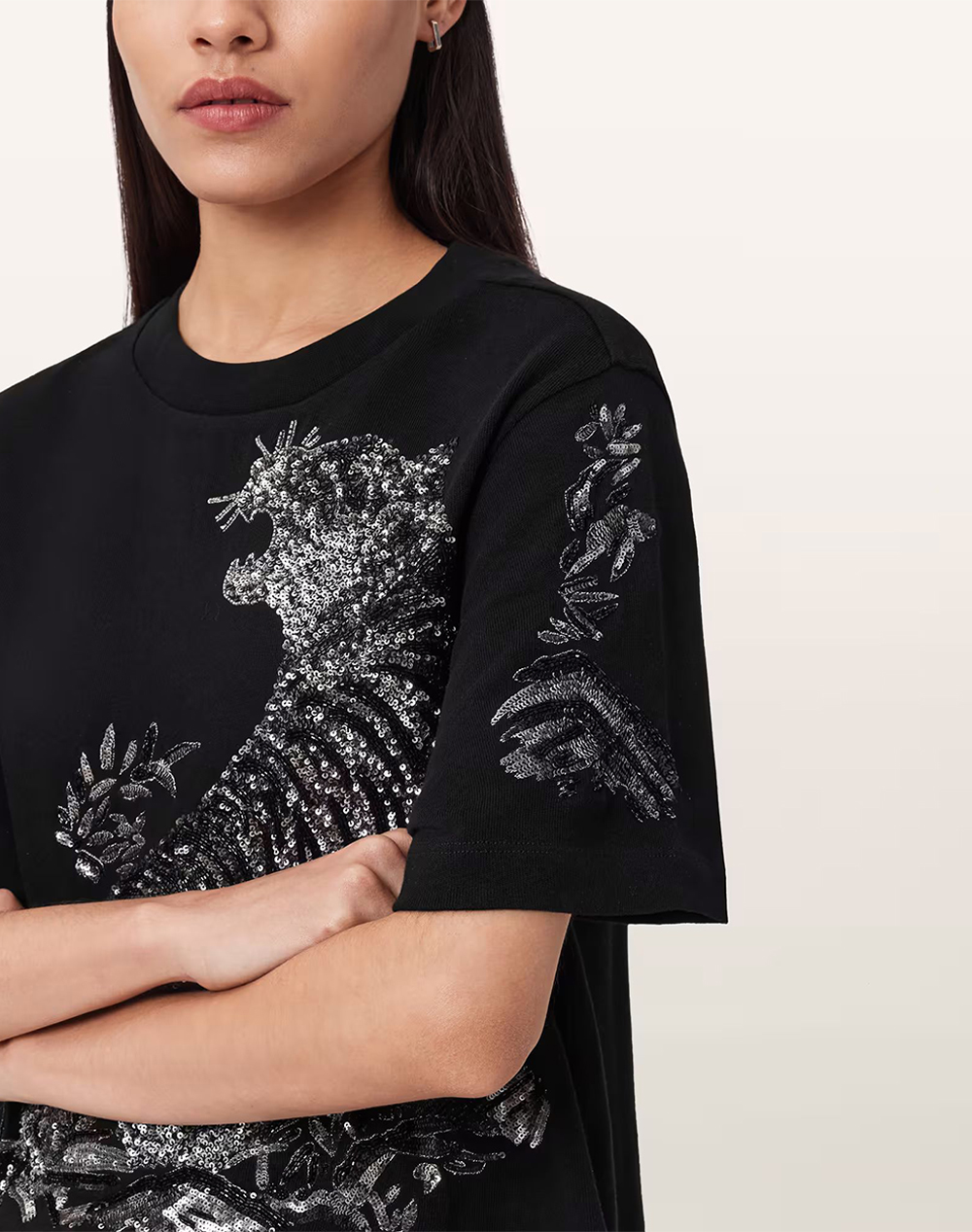 All Saints Pounce Lisa Tee W076Je-Black Black Γυναικεία ρούχα μπλούζες Τ-Shirt Politikos Shop Πολιτικός