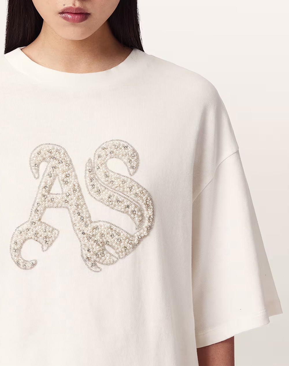 All Saints Icon Amelie Tee W117Je-Optic White Offwhite Γυναικεία ρούχα μπλούζες Τ-Shirt Politikos Shop Πολιτικός