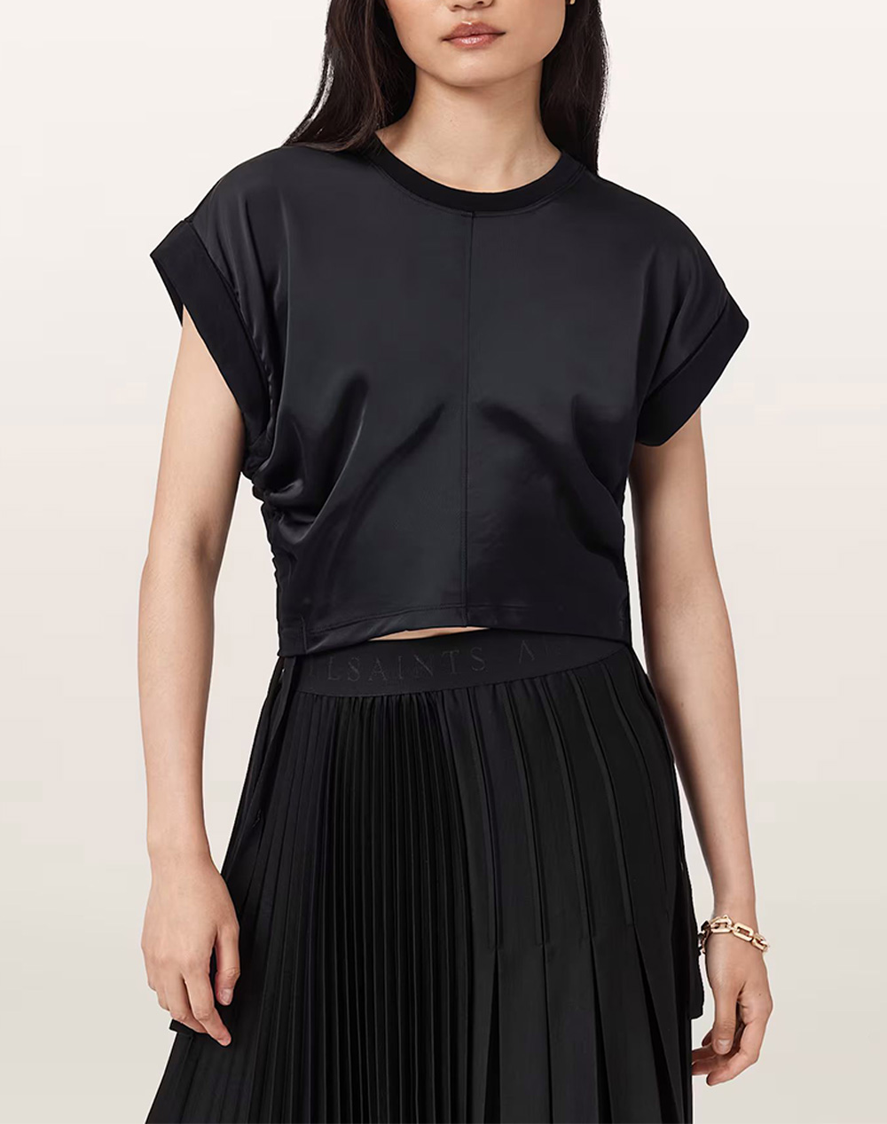 ALL SAINTS TOP W054JC-BLACK Black