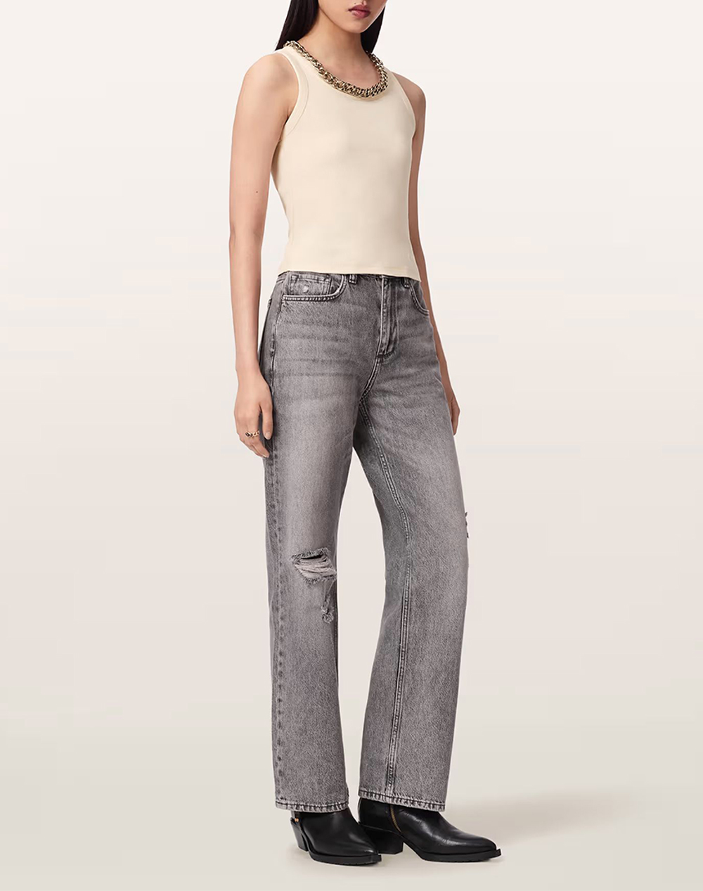 All Saints Lucy Tank W103Je-Mallow White Cream Γυναικεία ρούχα μπλούζες Τοπ Κορμακια Politikos Shop Πολιτικός