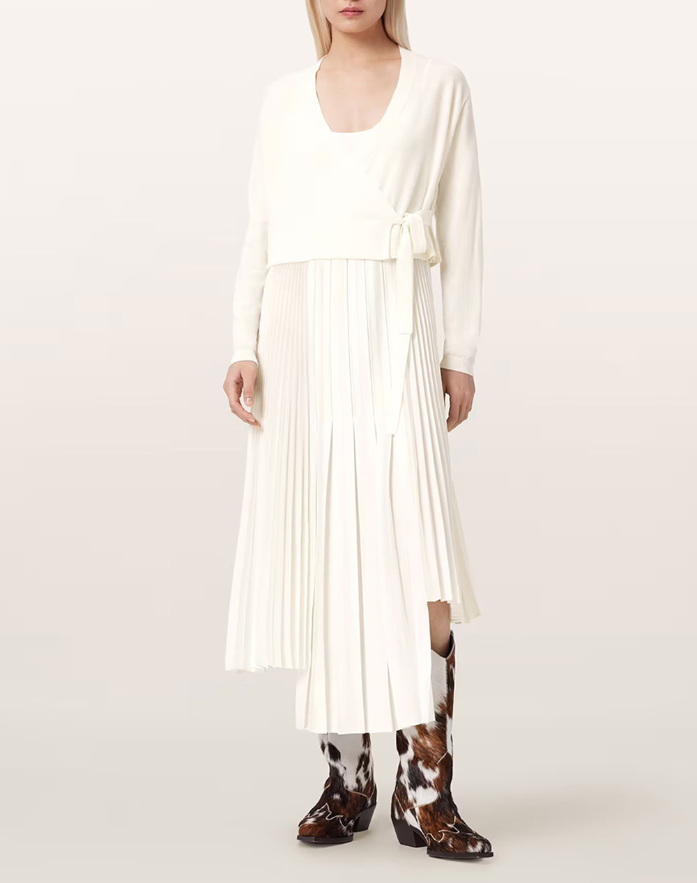 ALL SAINTS LUCILLE DRESS W215DE-chalk white OffWhite