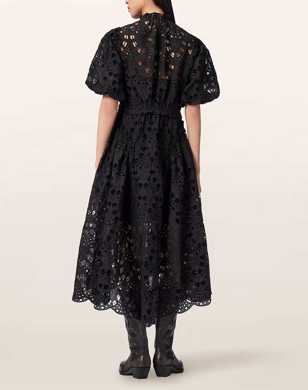 ALL SAINTS ALL SAINTS ODETTE DRESS W001DE-BLACK Black - 2