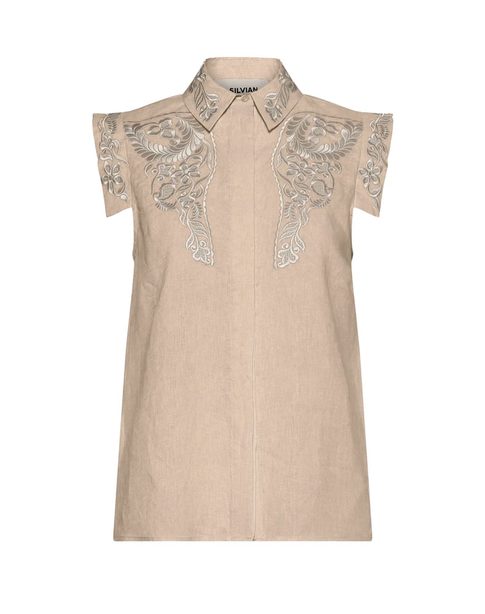 Silvian Heach Shirt Haly Gpp26466Ca-Beige Light Biege Γυναικεία ρούχα πουκάμισα Politikos Shop Πολιτικός