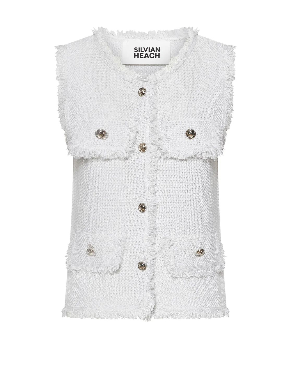 SILVIAN HEACH GILET SWEATER SELIN GPP26244GL-OFF OffWhite