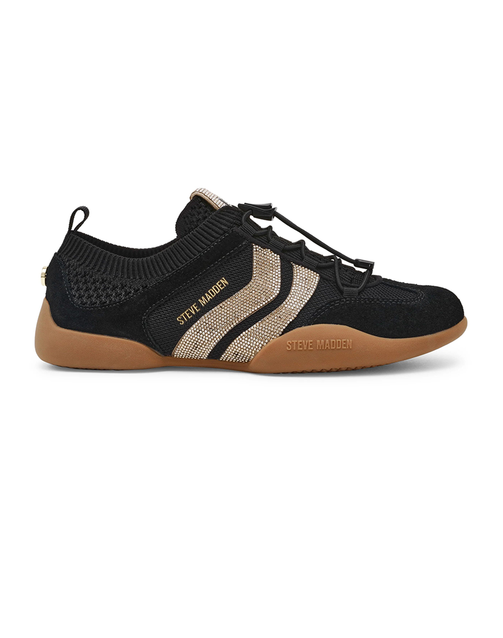 Steve Madden Γυναικεία Sneakers Μαύρο Σουέτ Ύφασμα