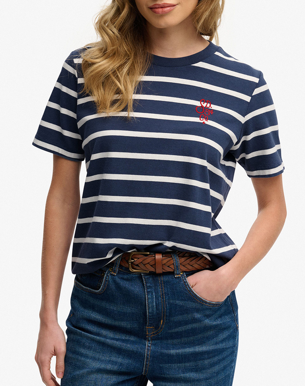 SUPERDRY D4 OVIN HERITAGE HAMPTONS STRIPE TEE ΜΠΛΟΥΖΑ ΓΥΝΑΙΚΕΙΟ W1011871A-JKC NavyBlue