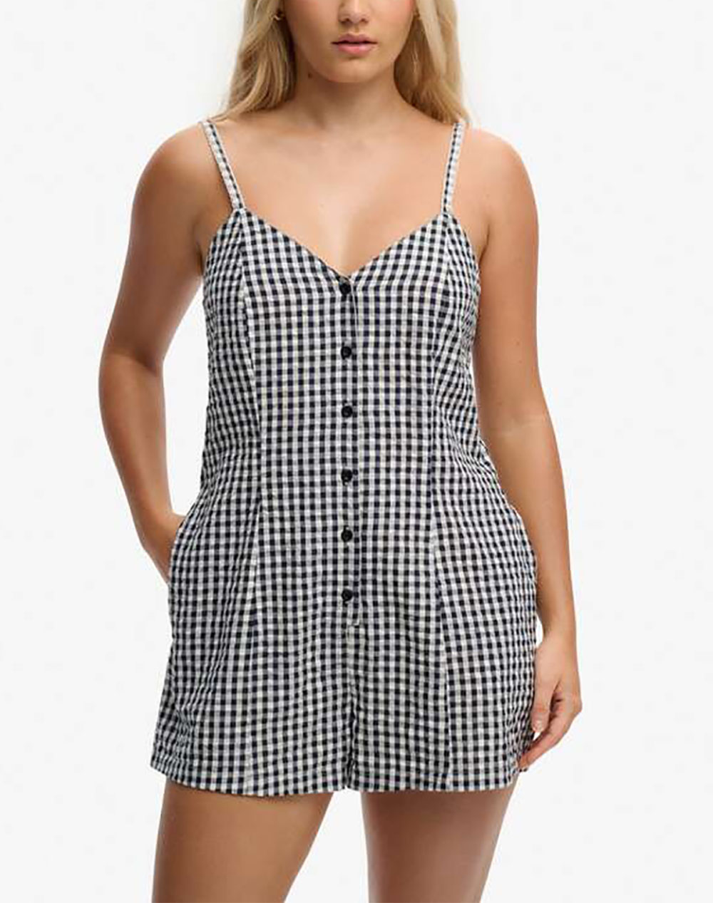 SUPERDRY D3 OVIN GINGHAM CAMI PLAYSUIT ΓΥΝΑΙΚΕΙΟ W8012138A-4H6 NavyBlue