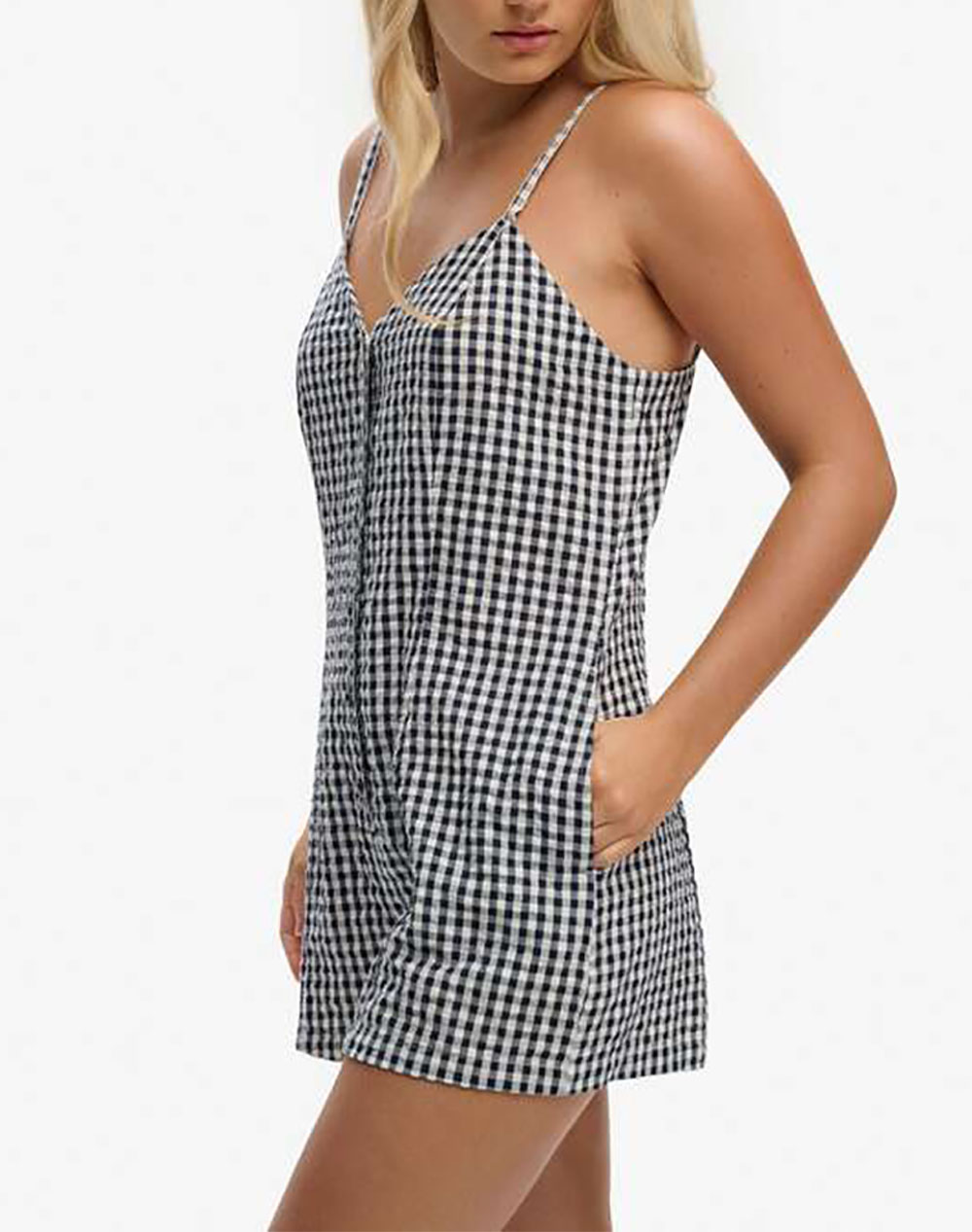 SUPERDRY D3 OVIN GINGHAM CAMI PLAYSUIT ΓΥΝΑΙΚΕΙΟ W8012138A-4H6 NavyBlue φωτογραφία