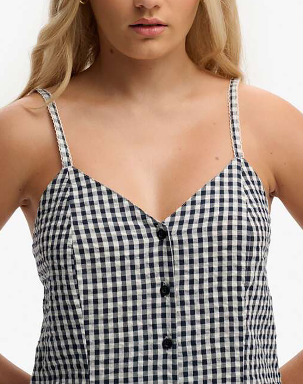 Superdry D3 Ovin Gingham Cami Playsuit Γυναικείο W8012138A-4H6 Navyblue Γυναικεία ρούχα Ολοσωμη Φορμα Politikos Shop Πολιτικός