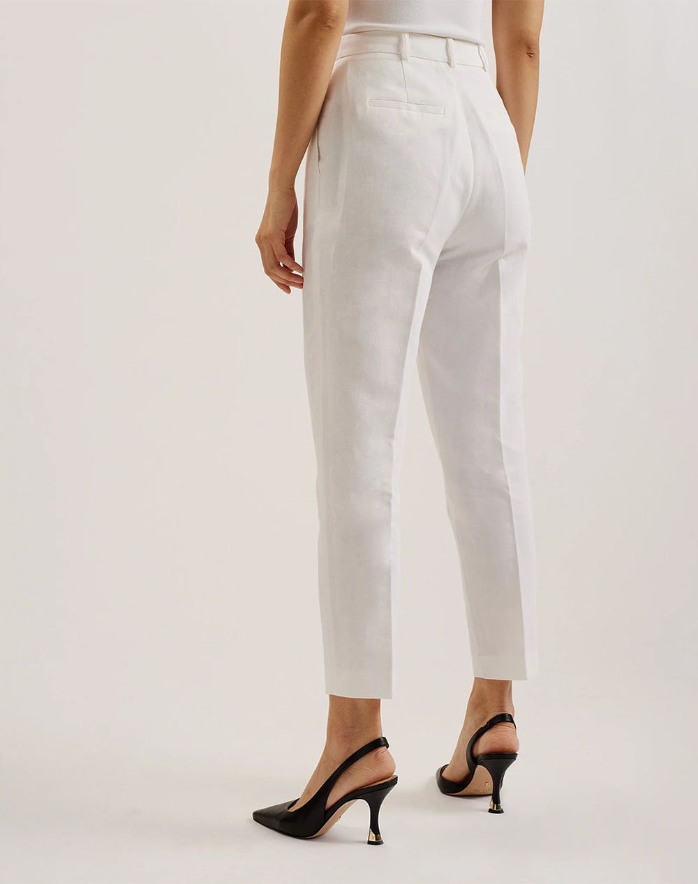 TED BAKER TED BAKER MUSUBT High Rise Tailored Trousers 284643-WHITE White - 2