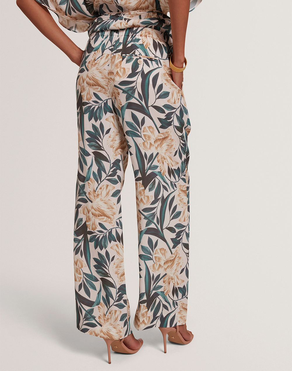 TED BAKER GRIESHA Printed Mid Rise Straight Leg Trouser 282577-CREAM Mixed
