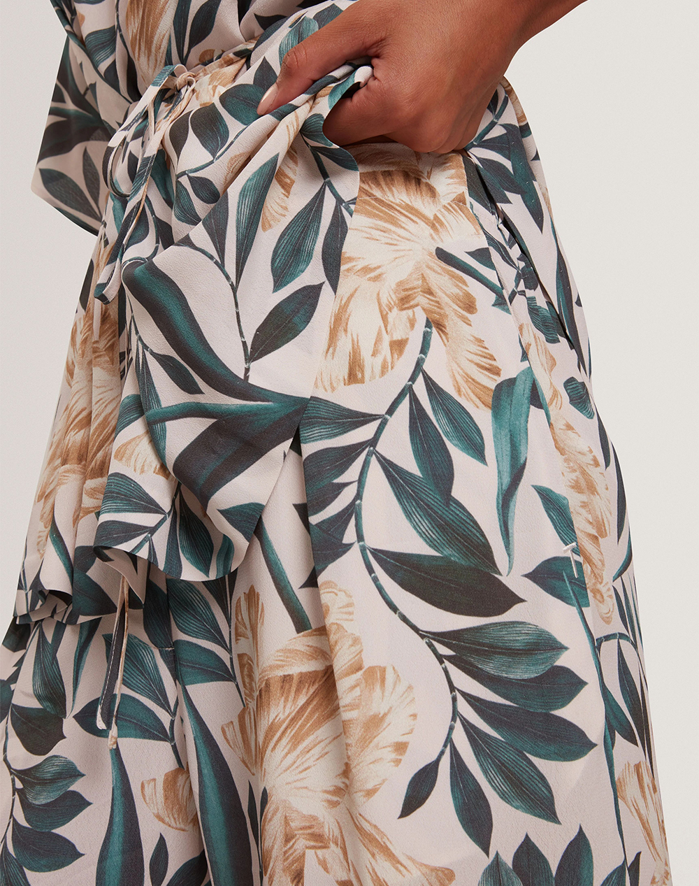Ted Baker Griesha Printed Mid Rise Straight Leg Trouser 282577-Cream Mixed Γυναικεία ρούχα παντελόνια Chinos Politikos Shop Πολιτικός