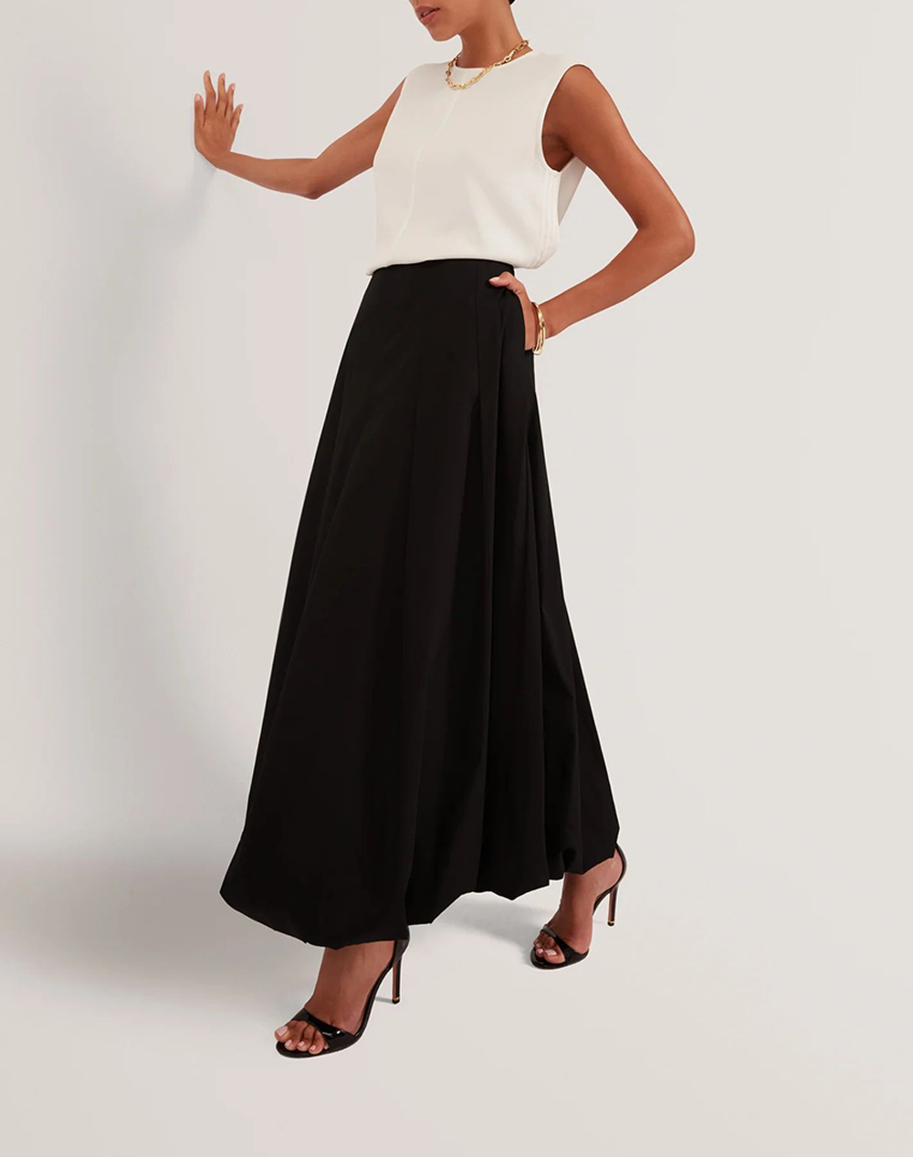Ted Baker Cinnaba Seam Detail Bubble Midi Skirt 282226-Black Black Γυναικεία ρούχα φούστες Politikos Shop Πολιτικός