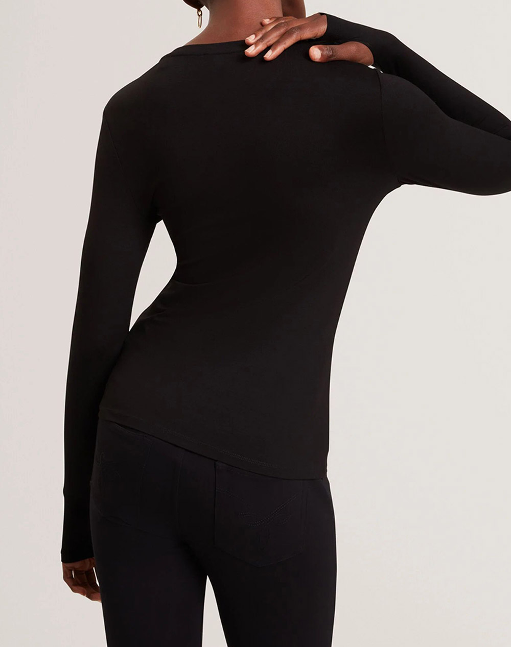 TED BAKER TED BAKER ARANIA Long Sleeve Fitted Jersey Top 282126-BLACK Black - 2