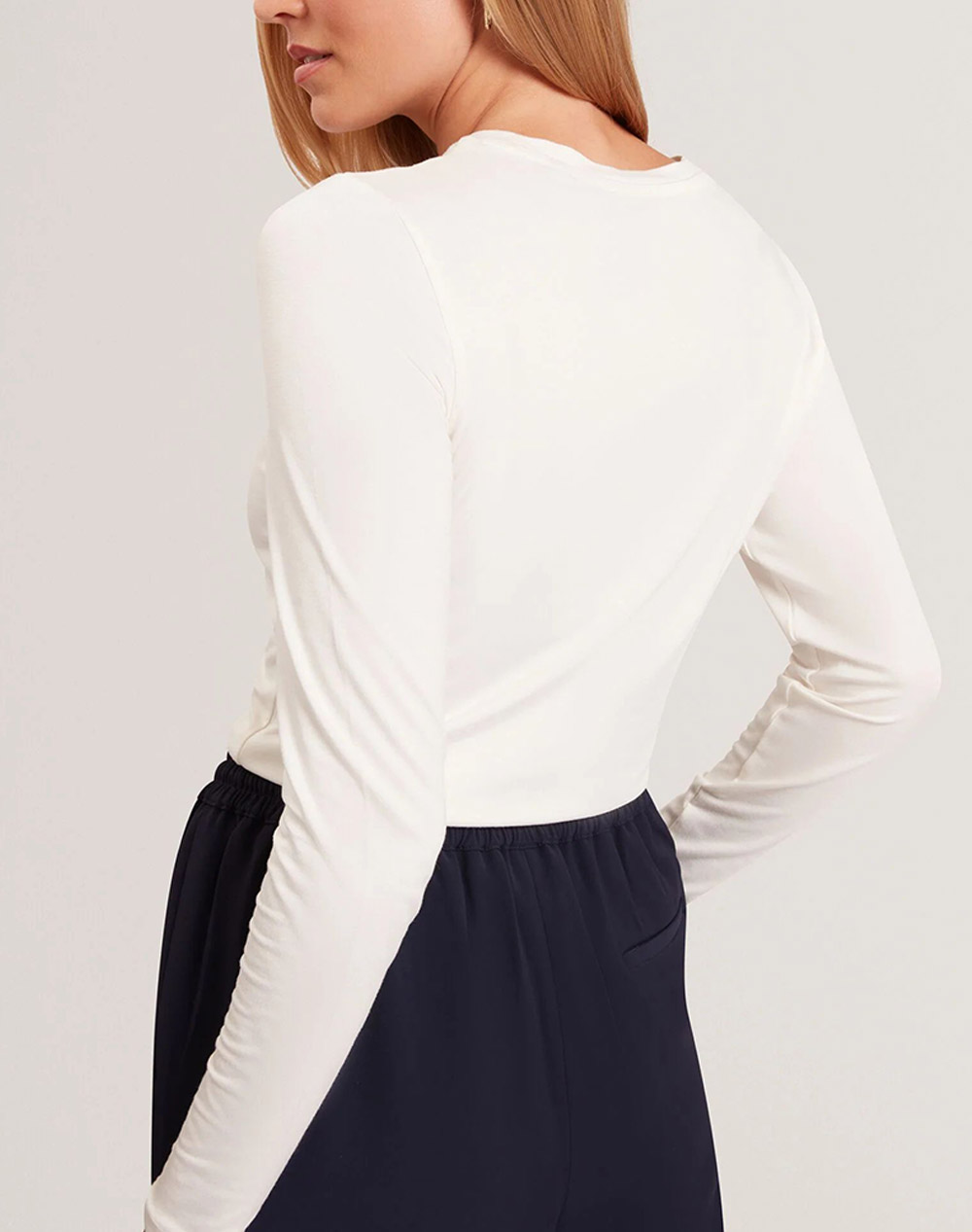 TED BAKER TED BAKER ARANIA Long Sleeve Fitted Jersey Top 282126-IVORY Ivory - 2