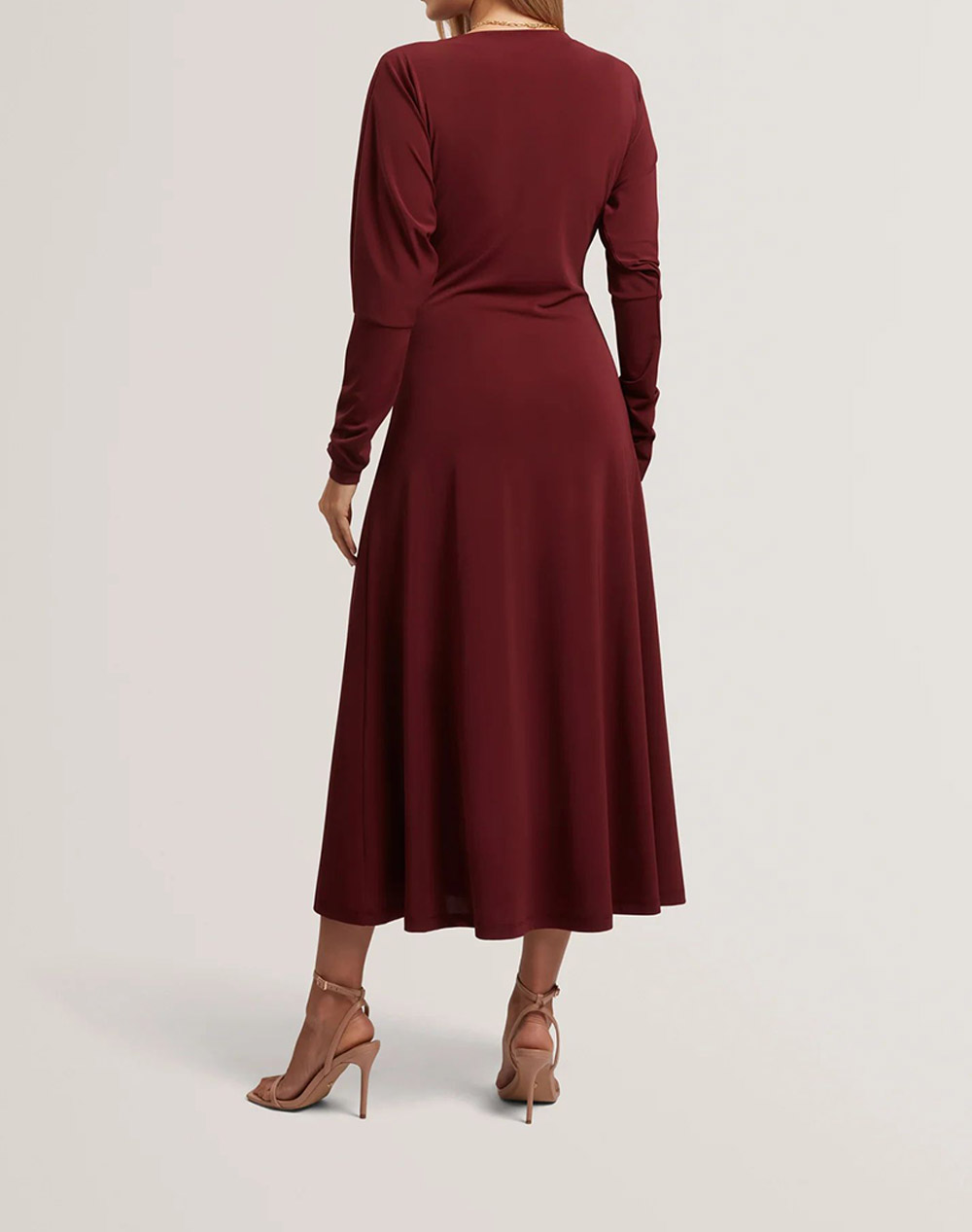 TED BAKER TED BAKER RALHAA Wrap Jersey Midi dress 280865-oxblood Bordeux - 2