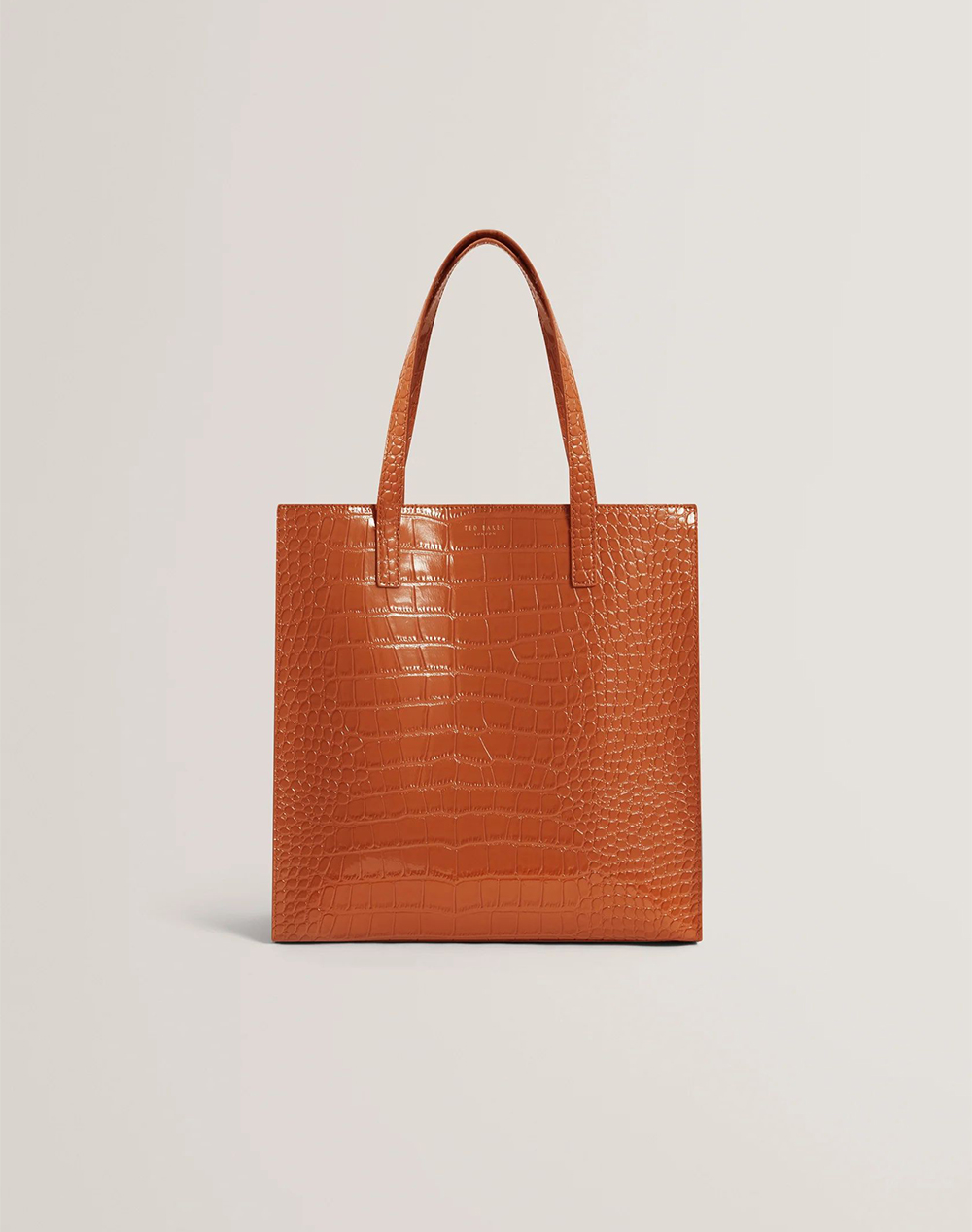 TED BAKER WENELLA Croc Effect Large Icon Bag 282817-TAN Tan