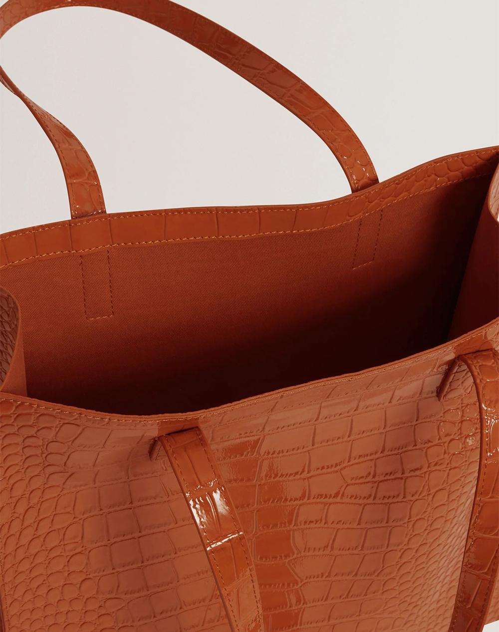 Ted Baker Wenella Croc Effect Large Icon Bag 282817-Tan Tan Γυναικεία αξεσουάρ τσάντες Politikos Shop Πολιτικός